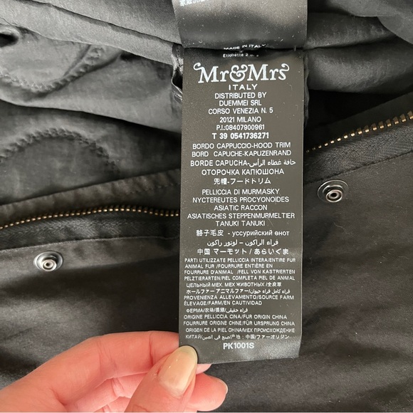 LIKE NEW Mr & Mrs Italy Black Long Fur Army Parka - Picture 11 of 12